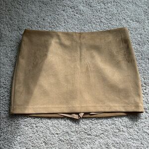 Tan Suede Mini Skirt